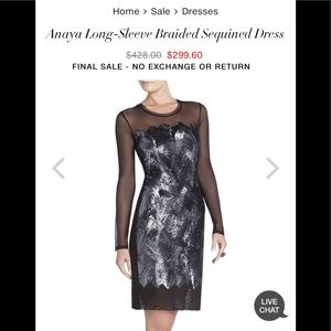BCBG Dress - MaxAzria long sleeve sequined Anaya